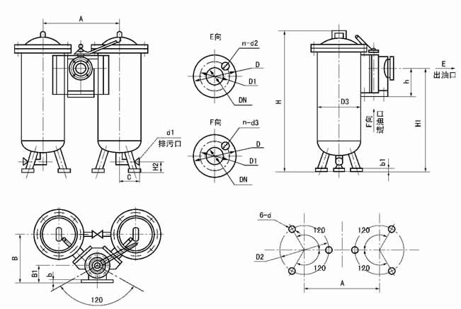 SWCQ型双筒网式磁芯过滤过滤器(图2)